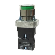 Botão Pulso Iluminado XB2 - BW3361 220vca  Metálico Verde